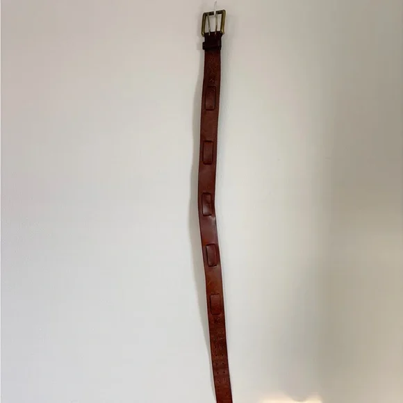 Vintage Ralph Lauren Genuine Brown Leather Belt with Solid Brass Buckle S/M - Picture 10 of 10